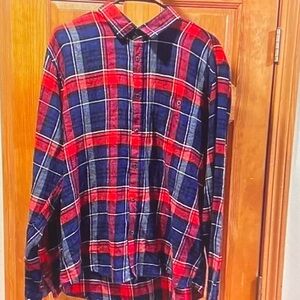 Classic Red and Blue Plaid Men's Shirt